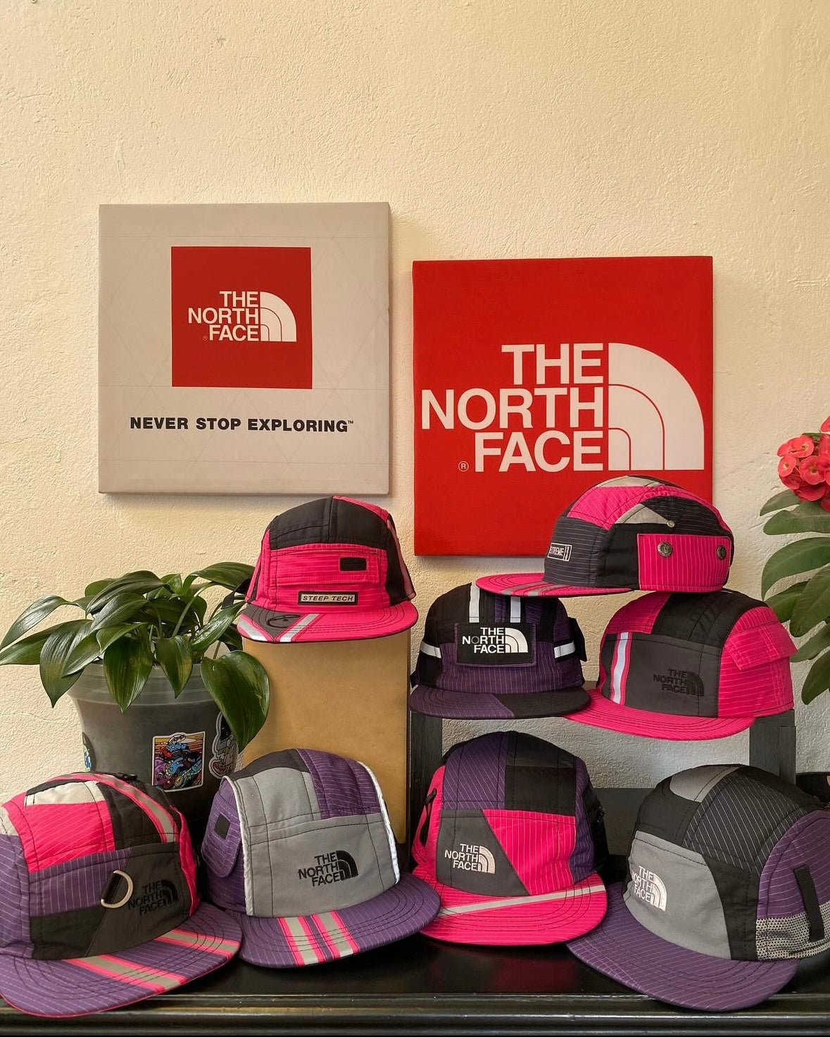 Upcycled TNF Utility Hats (Purple/Pink)