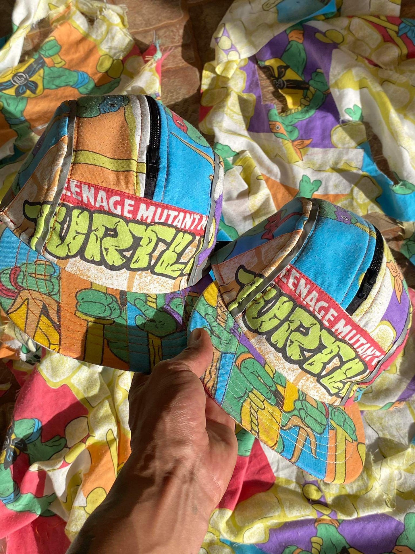 Upcycled TMNT Utility Hats